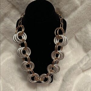 Elegant Silver and Gold Link Necklace